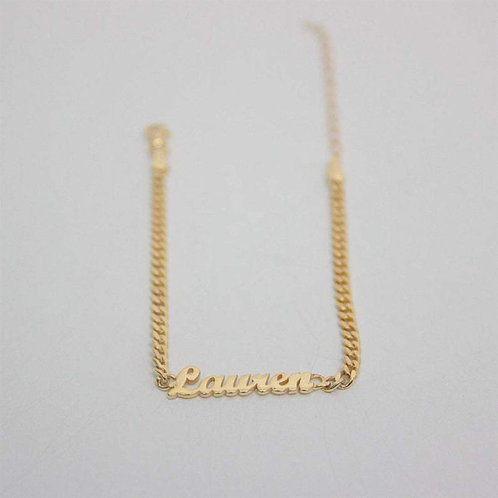 Name Bracelet with Curb Chain