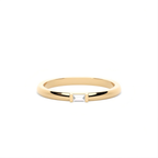 14K Solid Gold Baguette Stone Ring