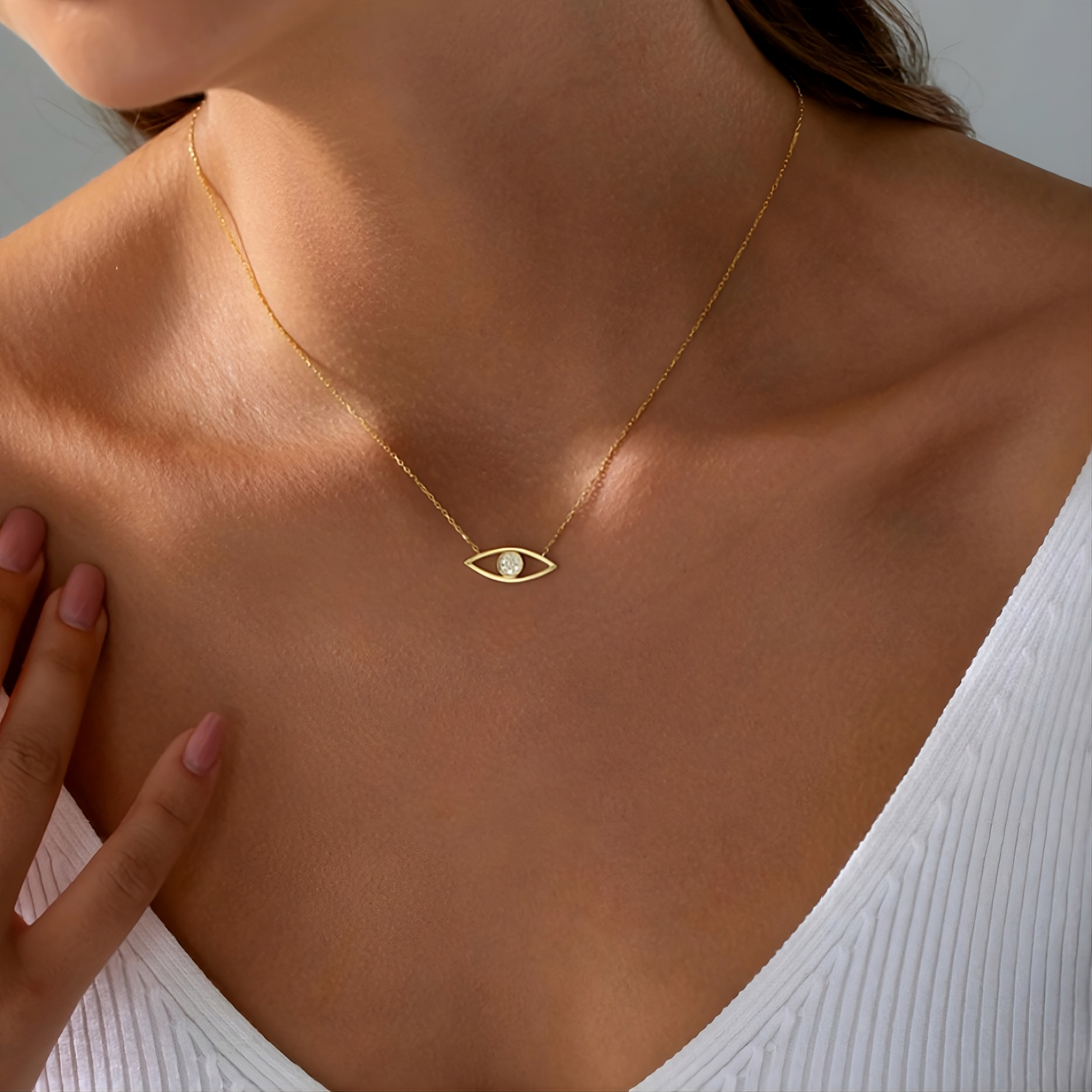 Minimalist Evil Eye Necklace