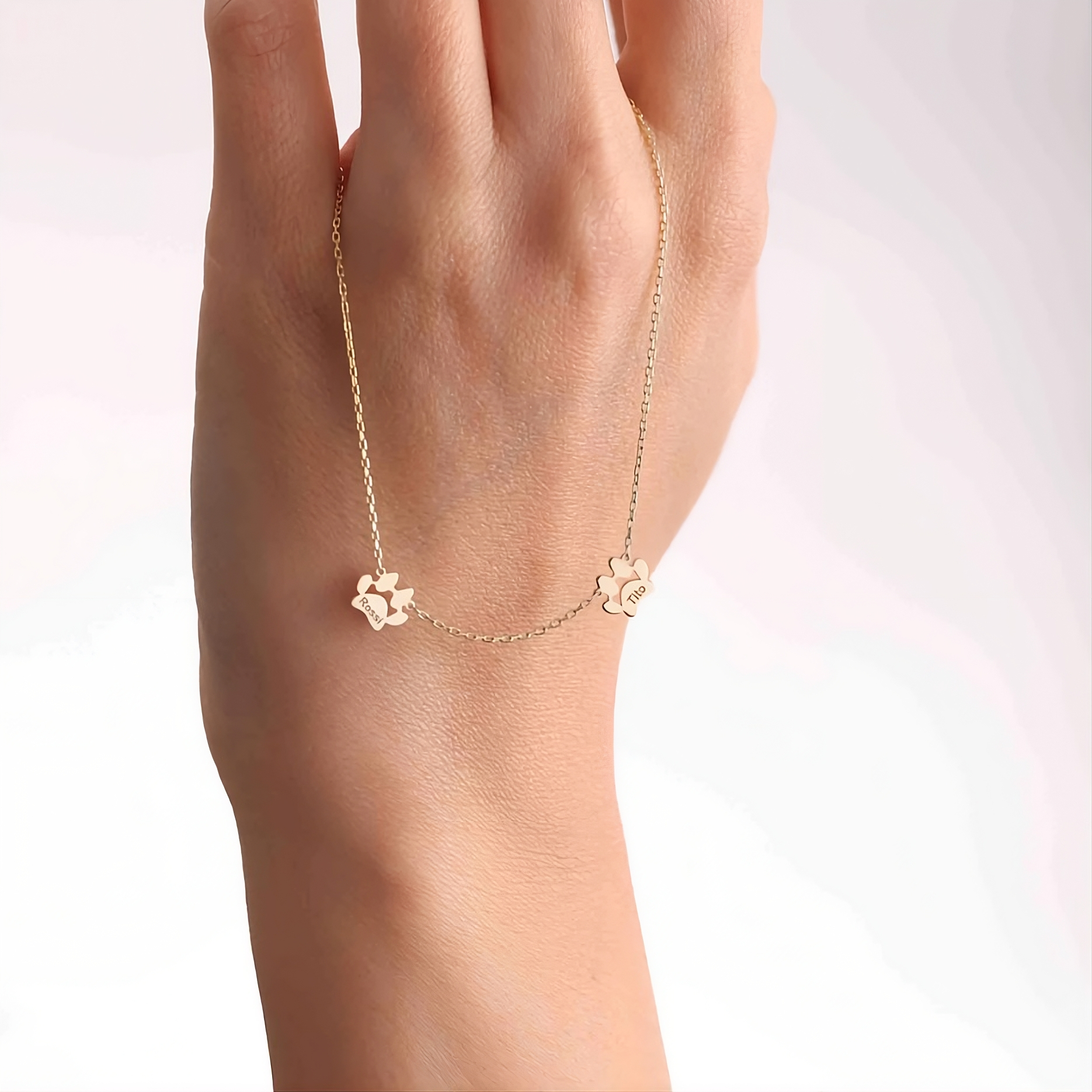 Paw Print Name Necklace