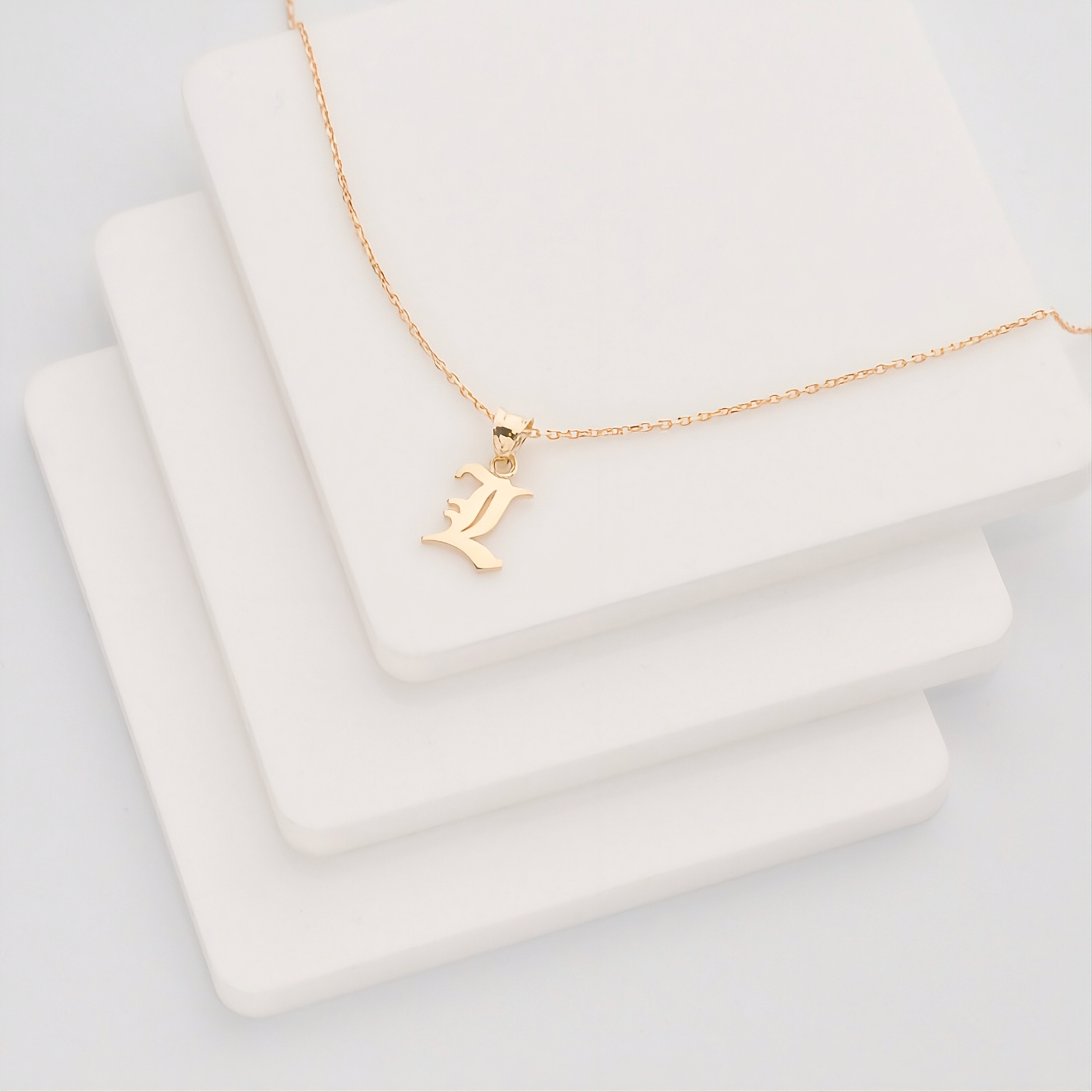 Gothic Initial Necklace