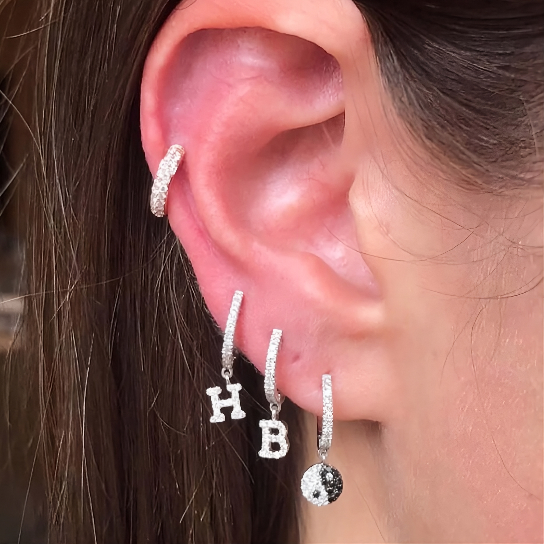 Initials Hoop Earring