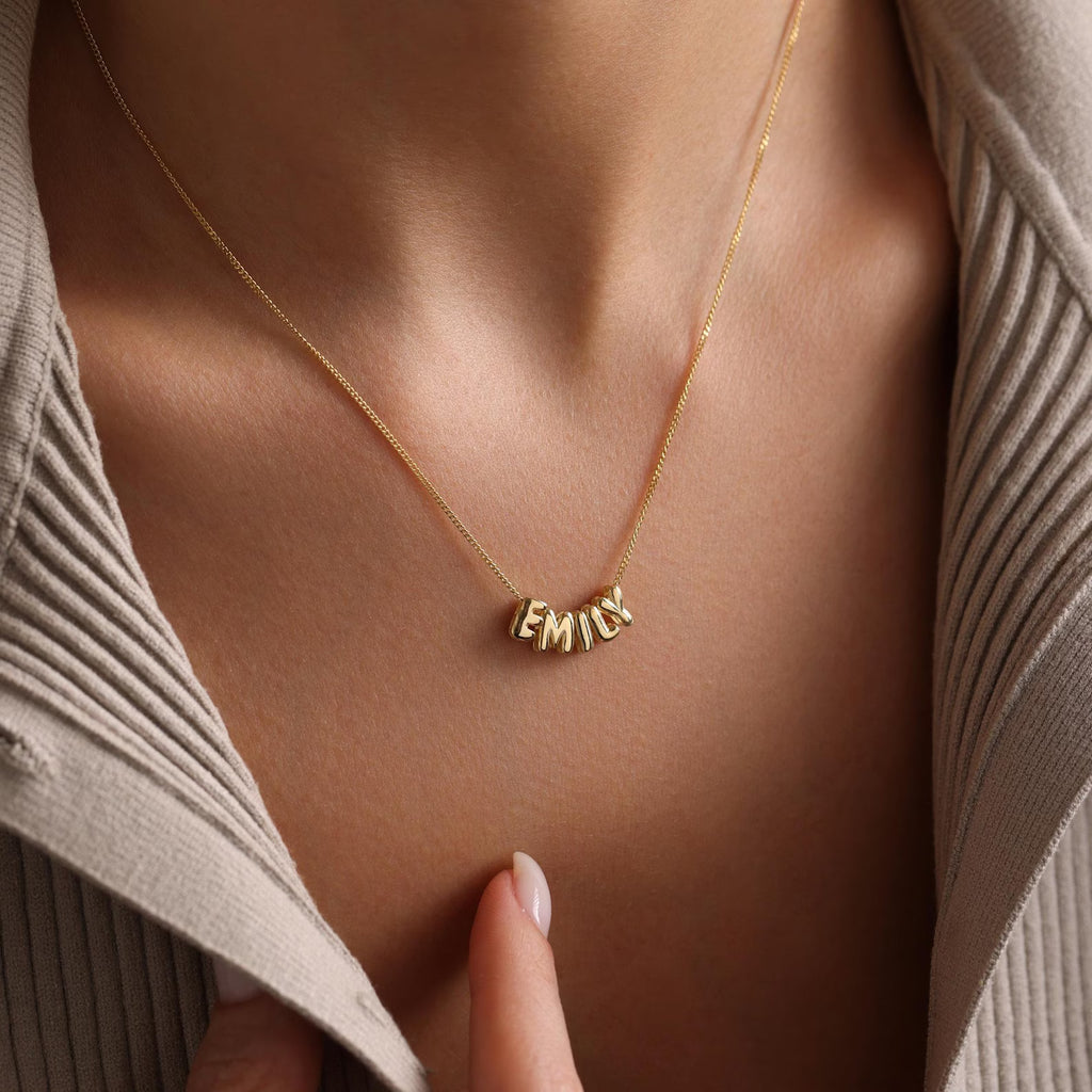 Balloon Initial Name Necklace