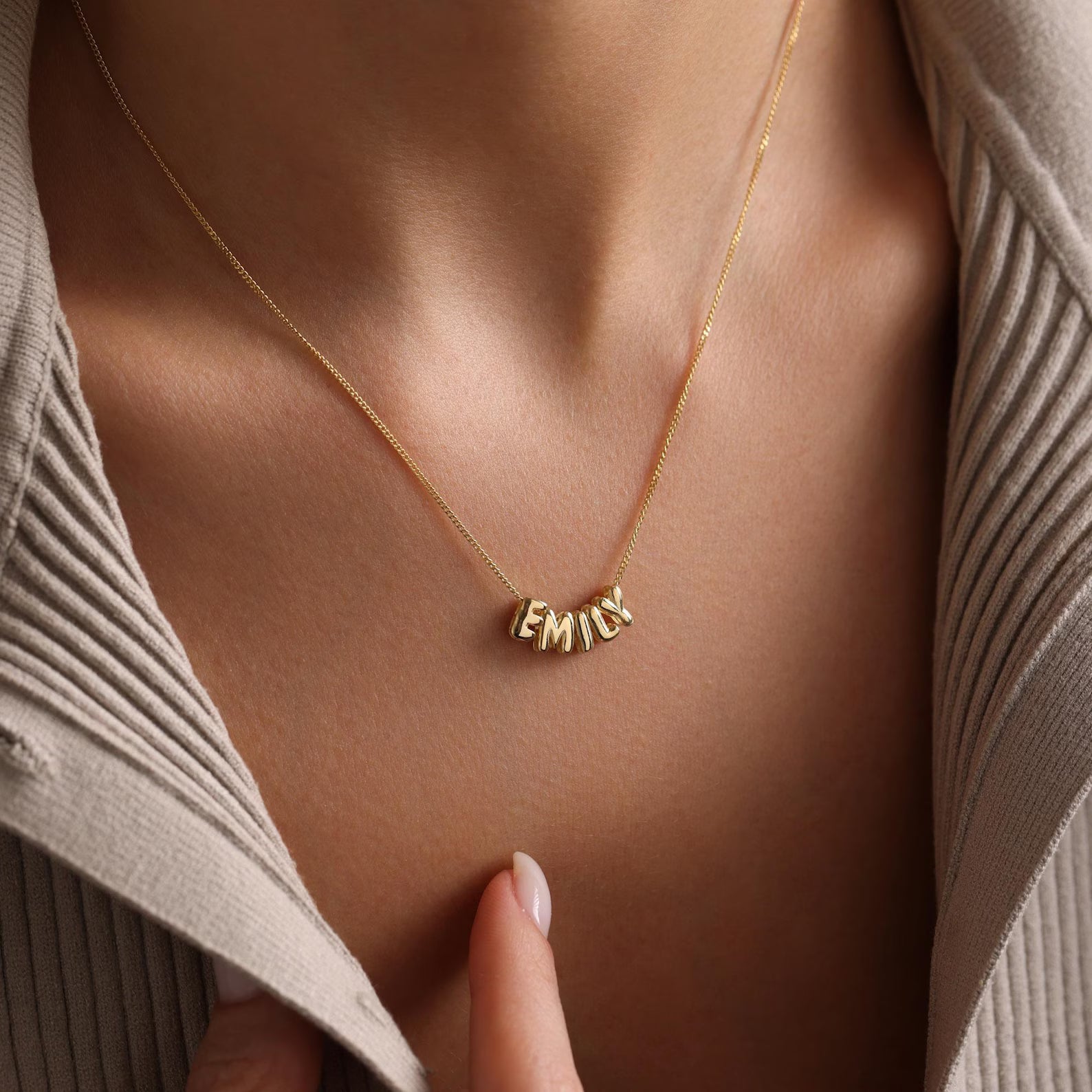 Balloon Initial Name Necklace