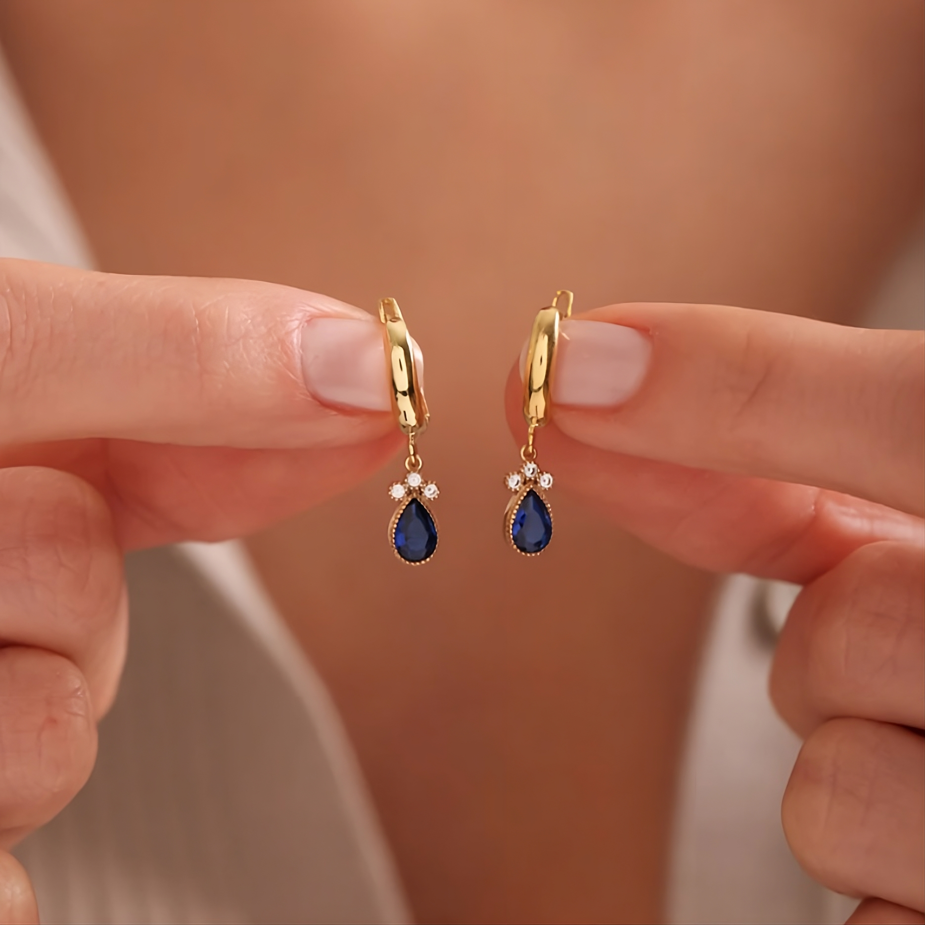 Birthstone Hoop Earrings