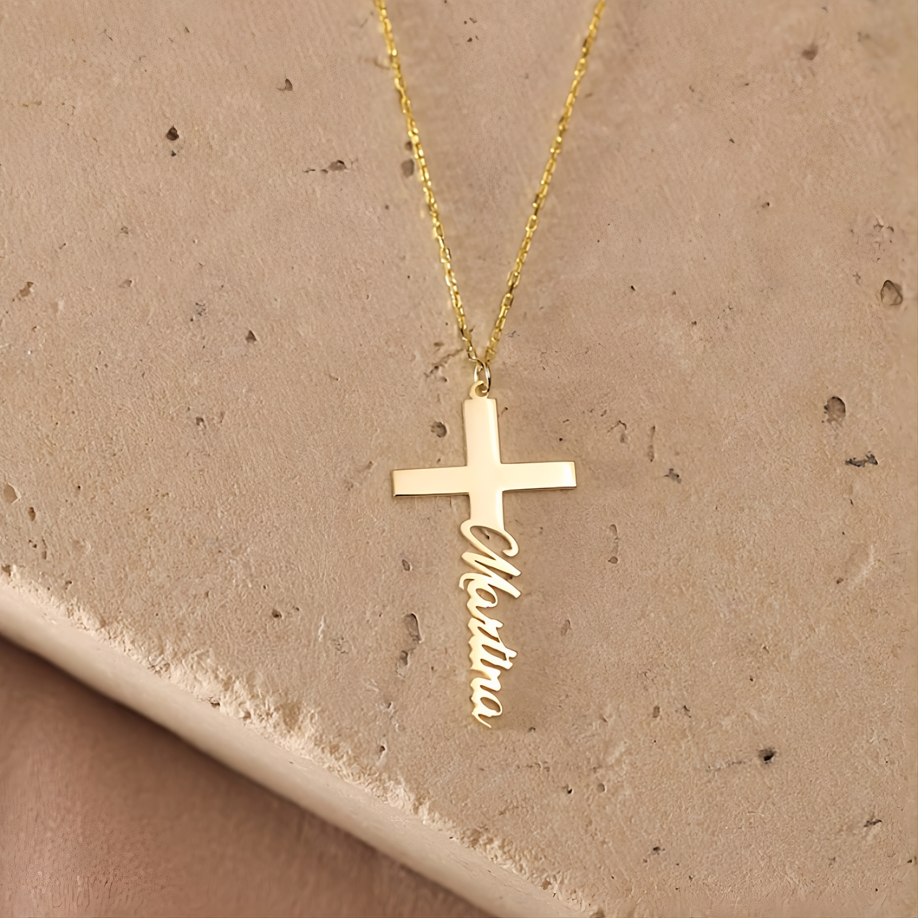 Cross Necklace with Name