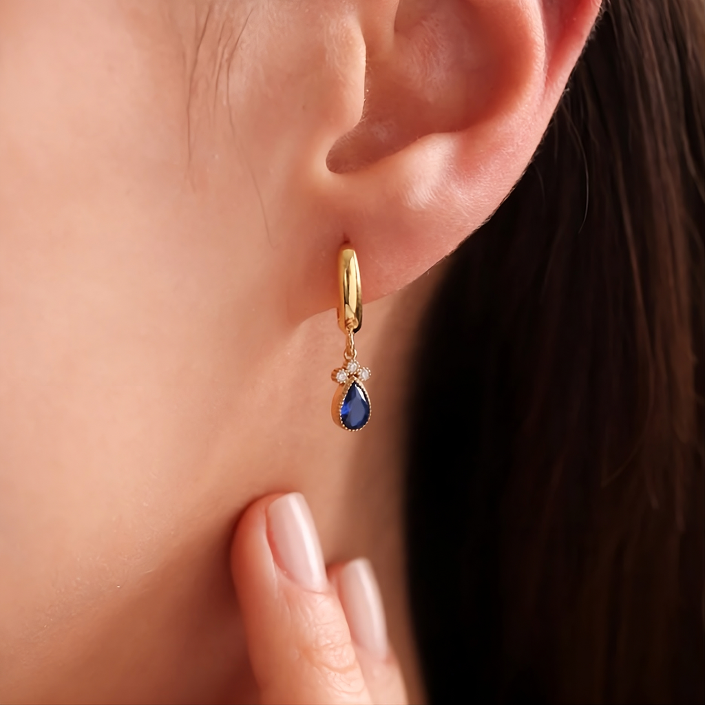 Birthstone Hoop Earrings