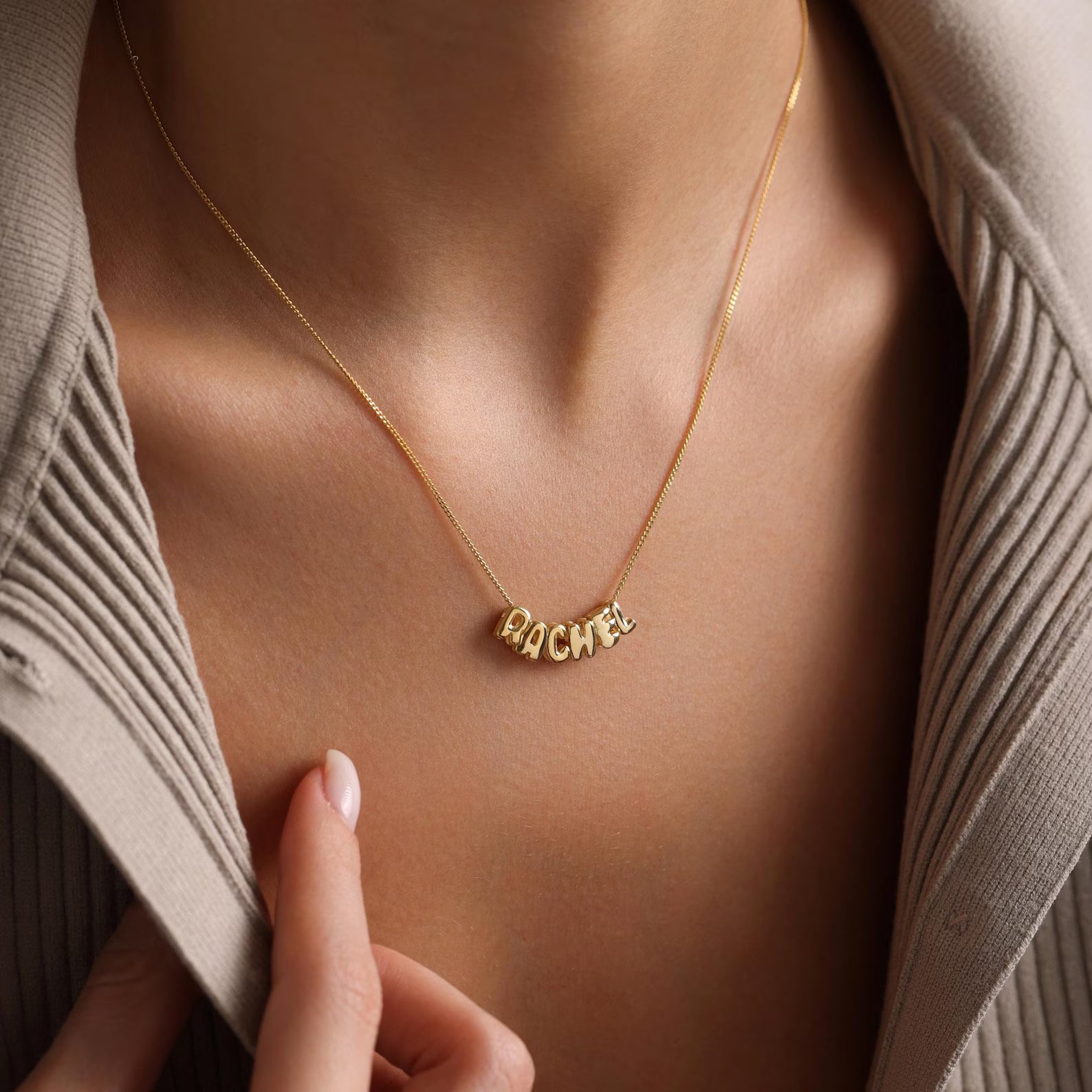 Balloon Initial Name Necklace