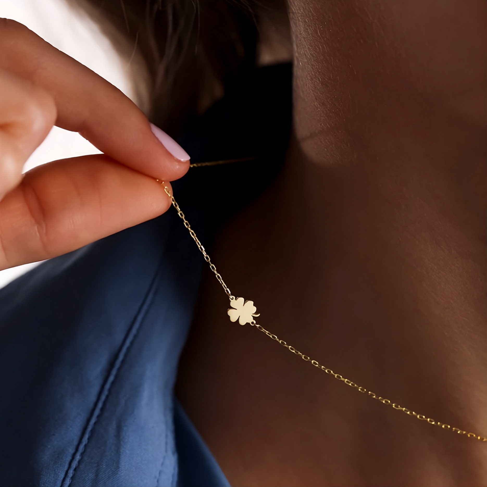 Sideways Clover Necklace