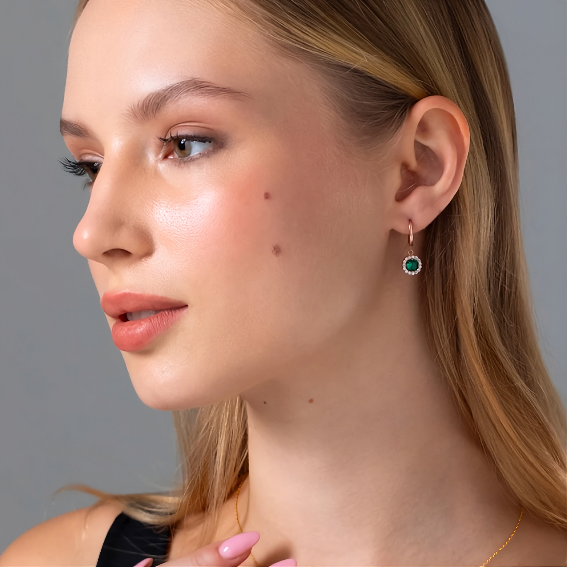 Crystal Dangling Gemstone Earring