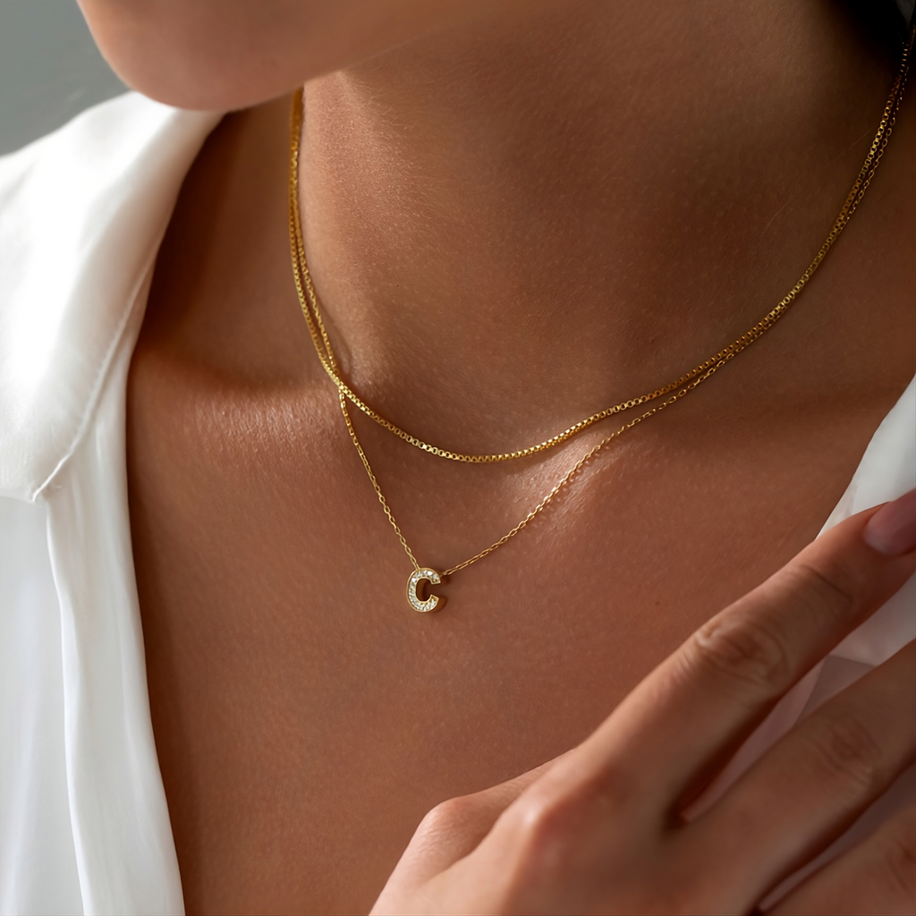 Pave Initial Necklace