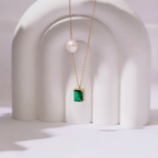 Emerald & Pearl Necklace