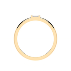 14K Solid Gold Baguette Stone Ring