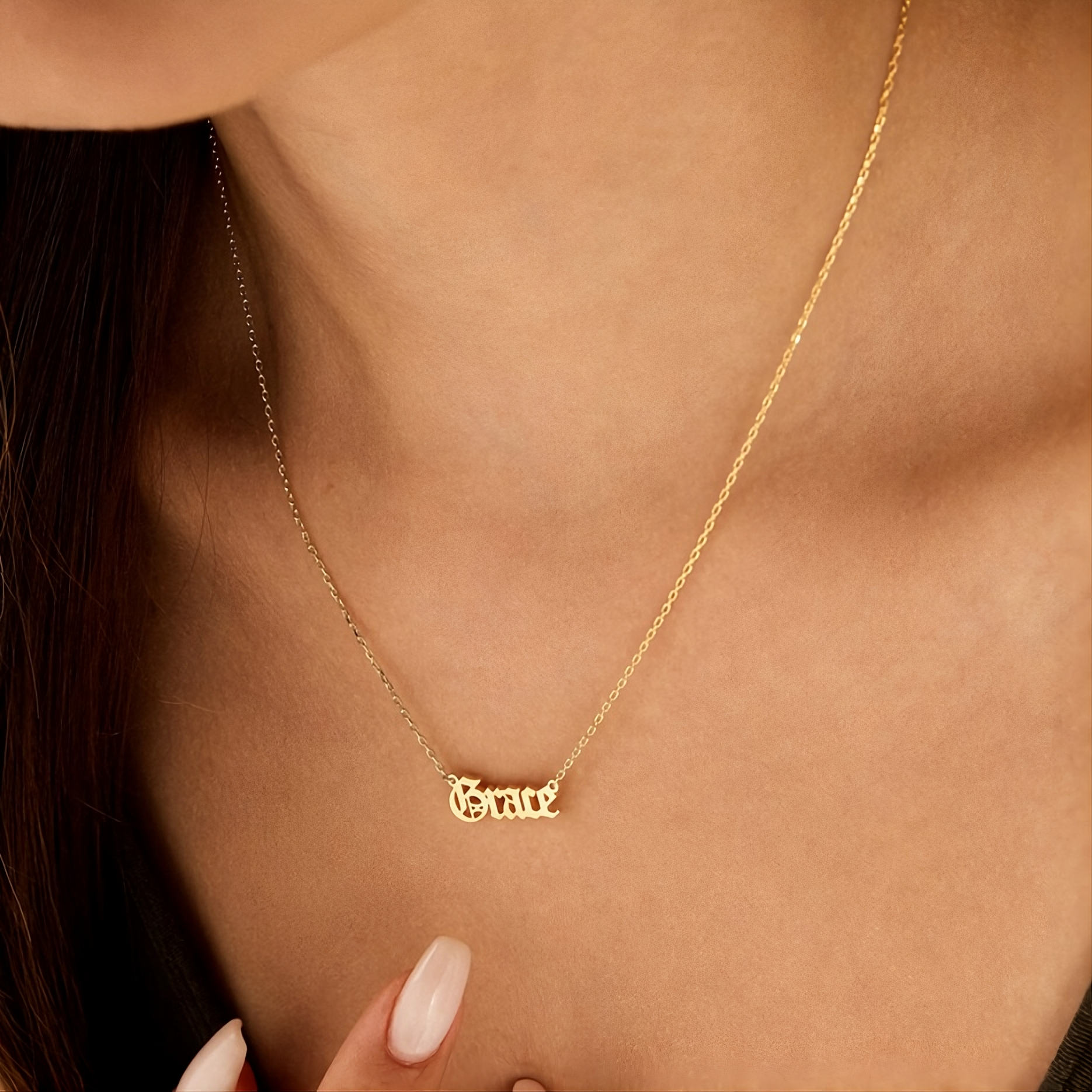 Gothic Name Necklace