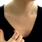 14k Solid Gold Multiple Name Necklace