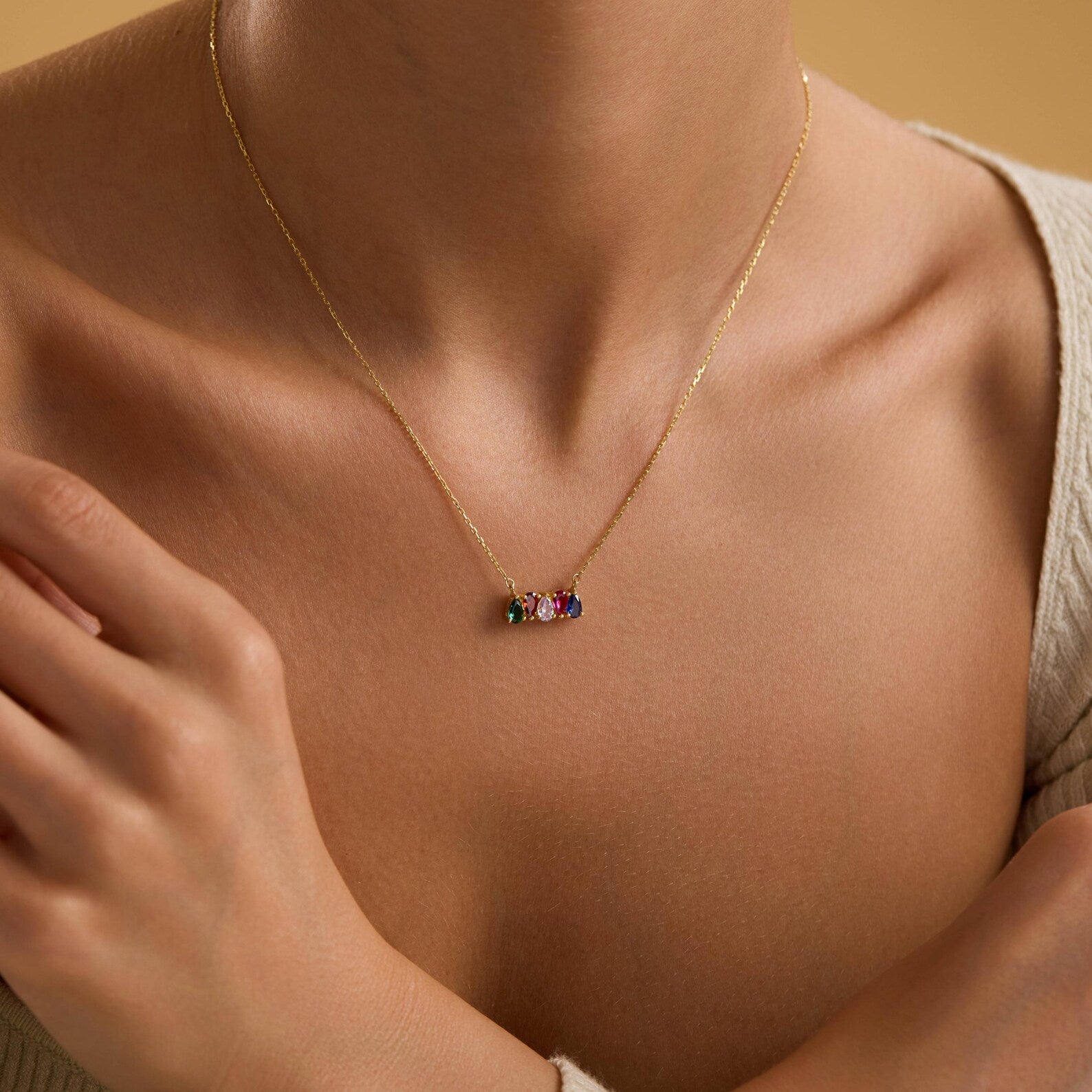 Family Birthstone Necklace