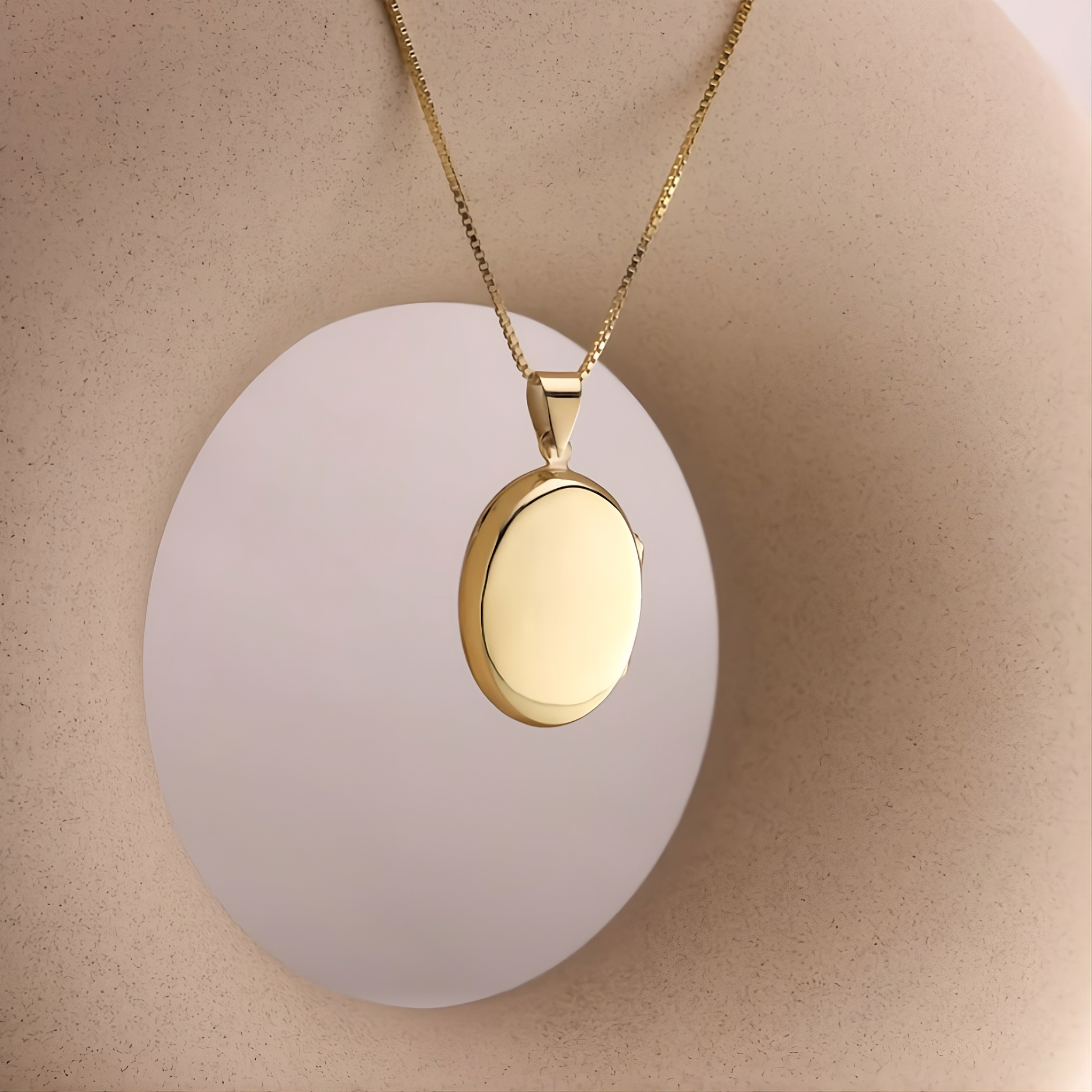 Oval Locket Necklace with Photo