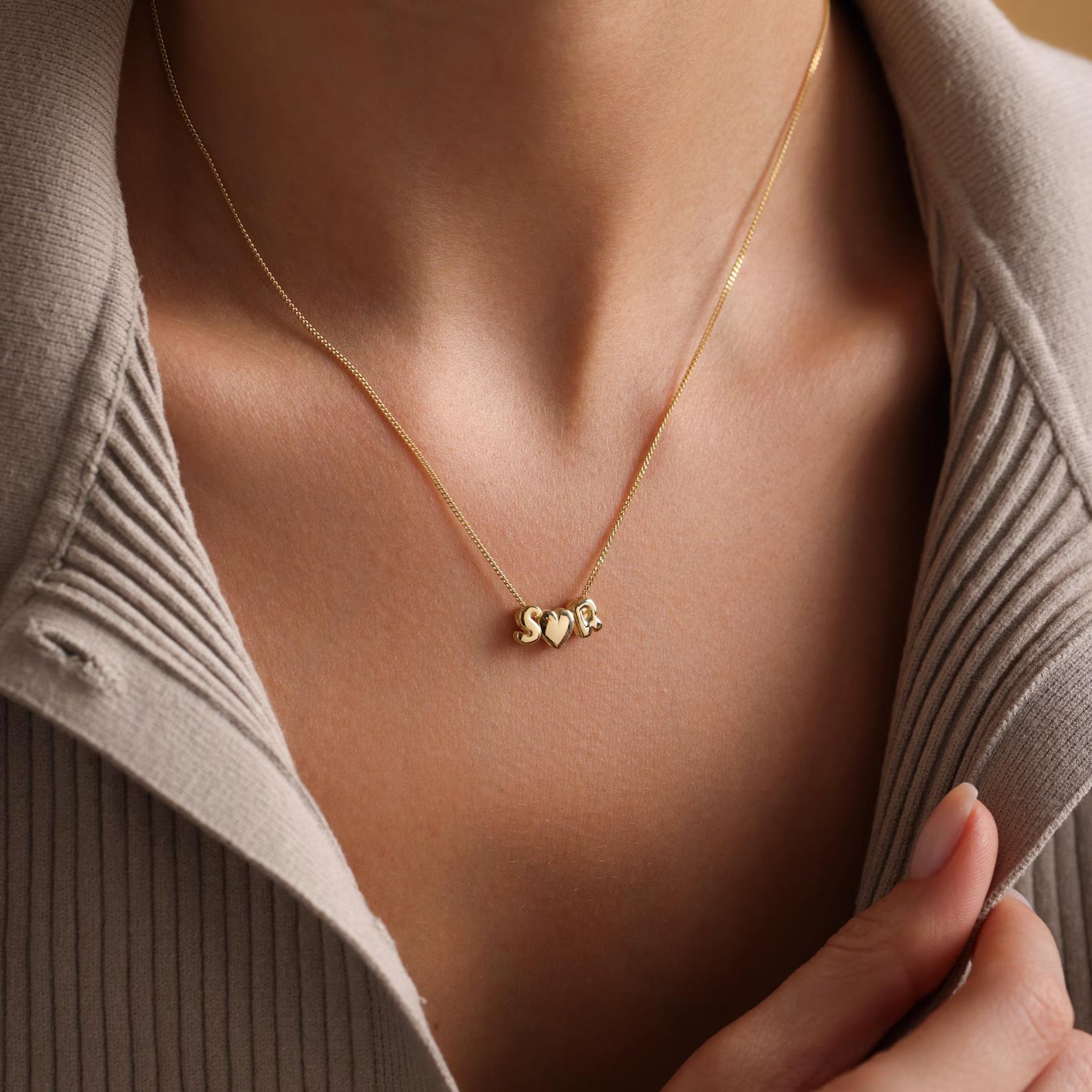 Balloon Initial Name Necklace