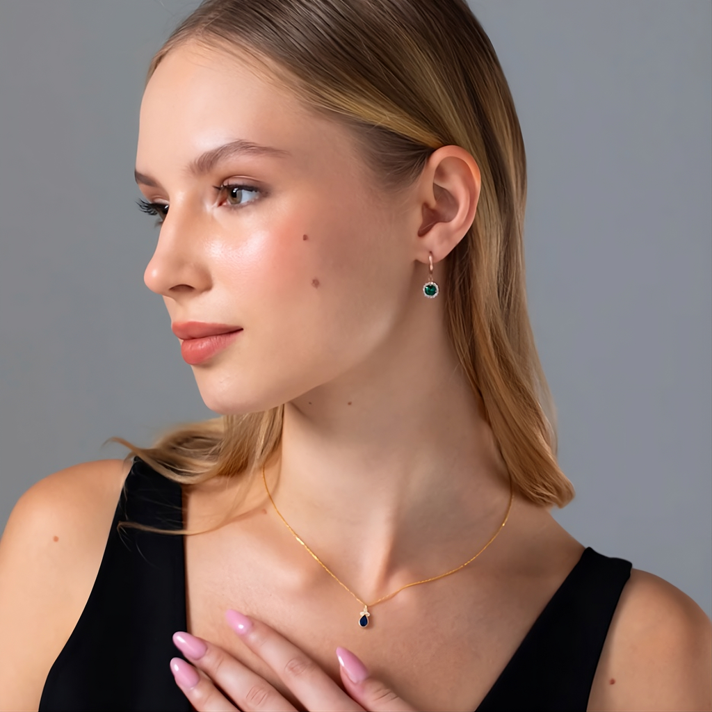 Crystal Dangling Gemstone Earring