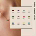 Initial Baguette Birthstone Necklace
