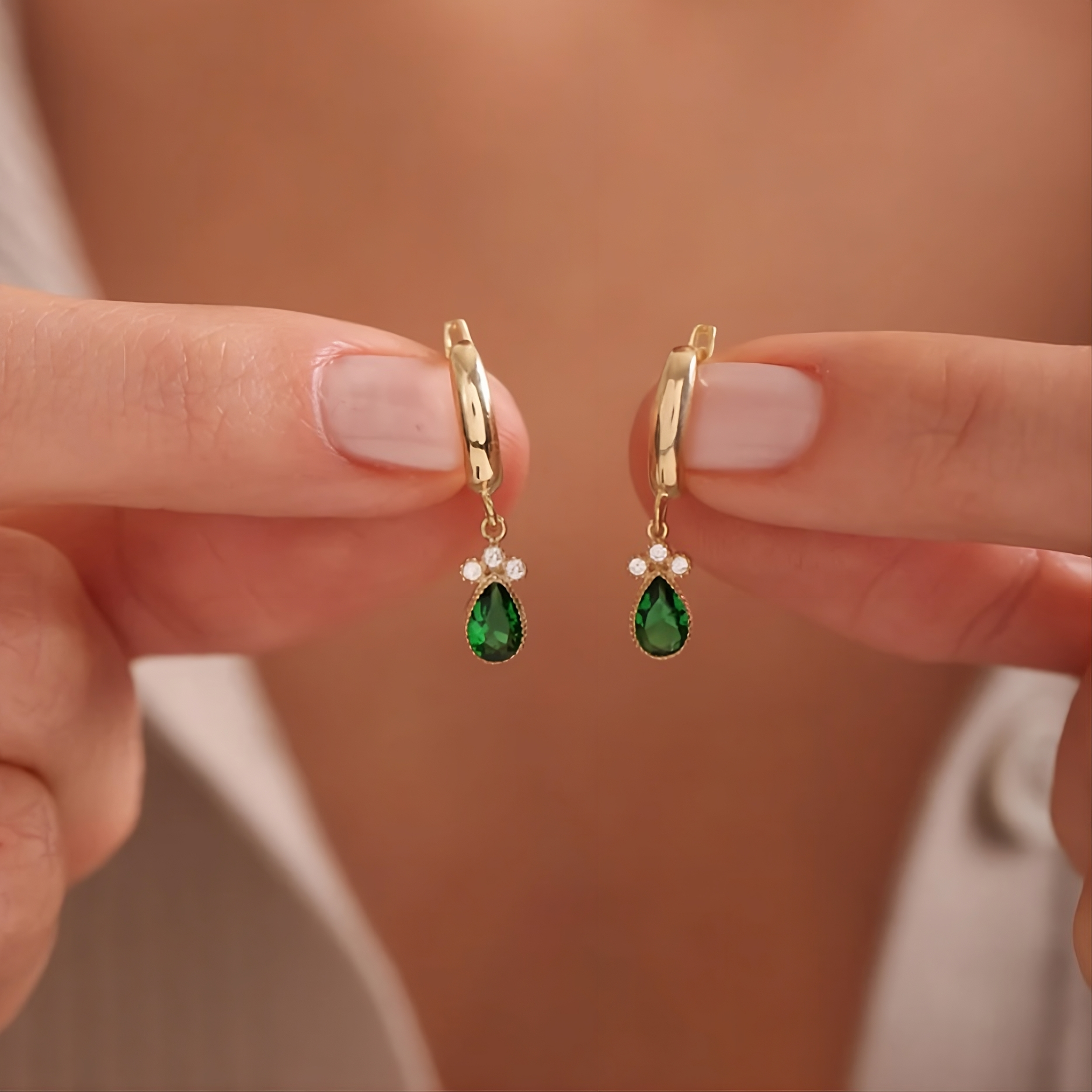 Birthstone Hoop Earrings