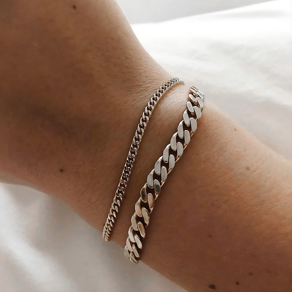 Two Curb Chain Bracelet
