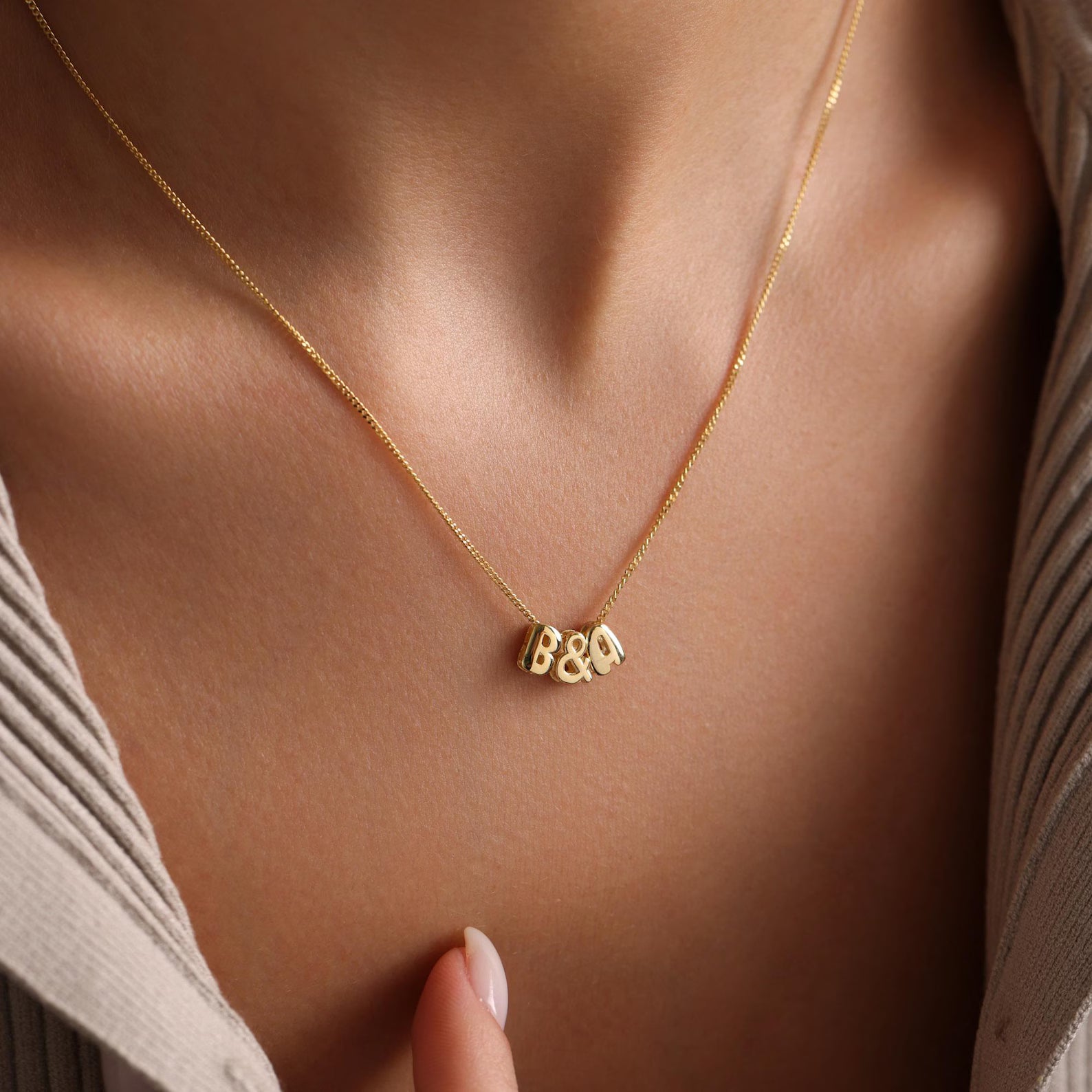 Balloon Initial Name Necklace