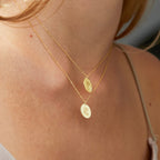 Oval Birth Flower Necklace