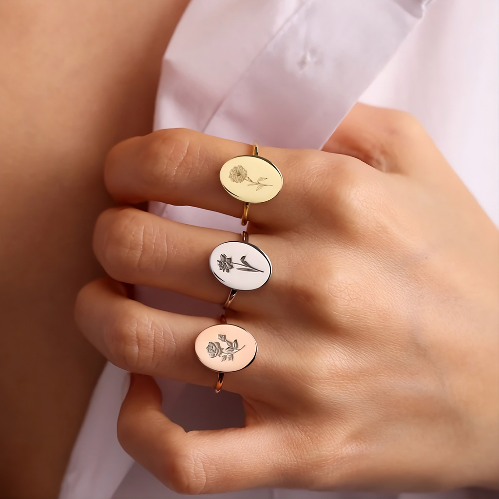 Birth Month Flower Ring