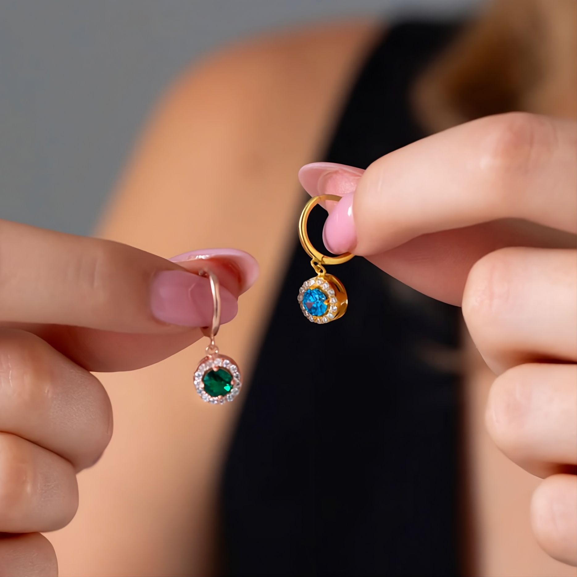 Crystal Dangling Gemstone Earring