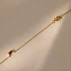 Initial Baguette Birthstone Necklace