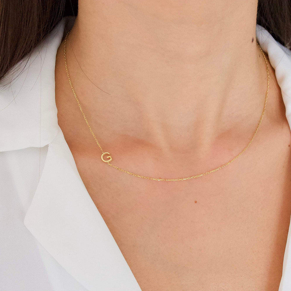 Sideways Initial Necklace
