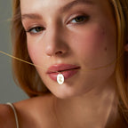 Oval Birth Flower Necklace