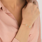 Initial Bracelet with Cz Stone