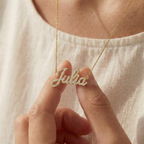 Name Necklace with CZ Stone