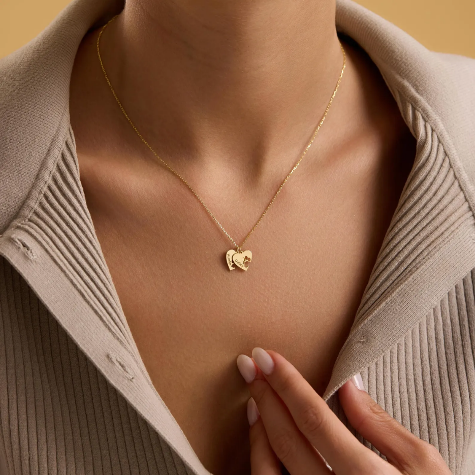 Paw Print Name Necklace with Heart