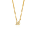 Gothic Letter Necklace w/ Cuban Chain