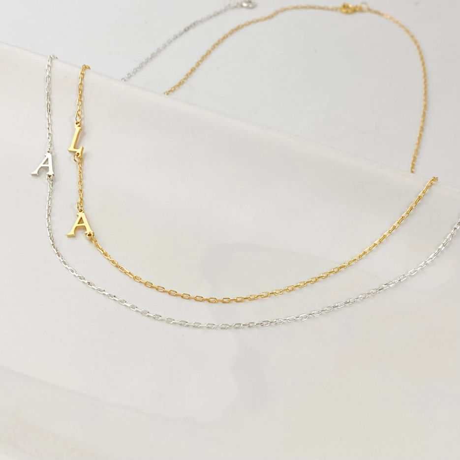 Sideways Initial Necklace