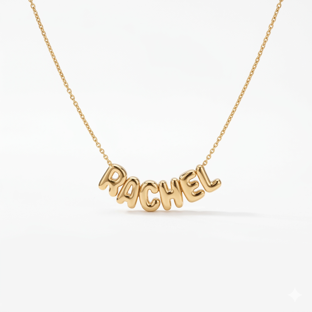Balloon Initial Name Necklace