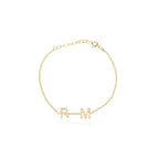 Initial Bracelet with Cz Stone