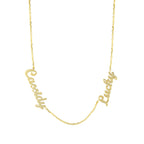 14k Solid Gold Two Name Necklace