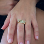Date Ring with CZ Stones