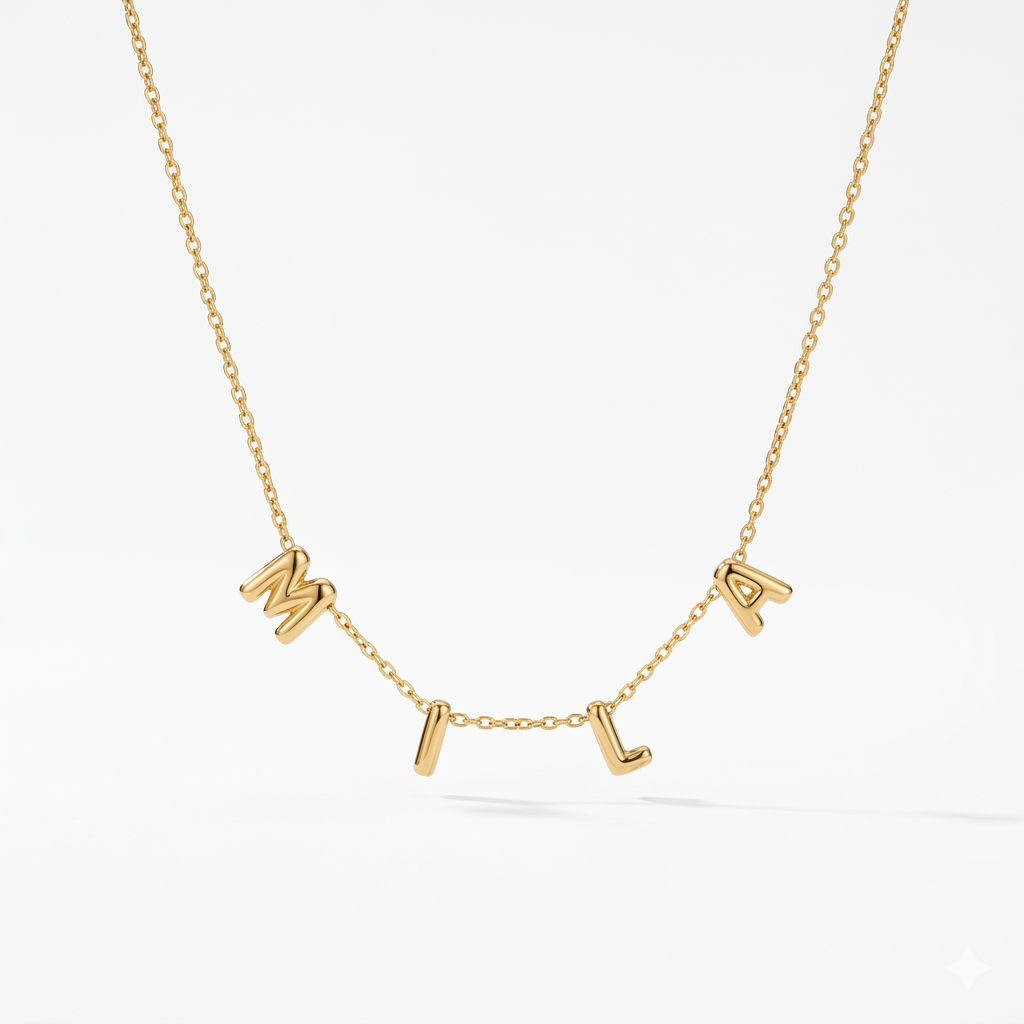 Bubble Letter Initial Pendant