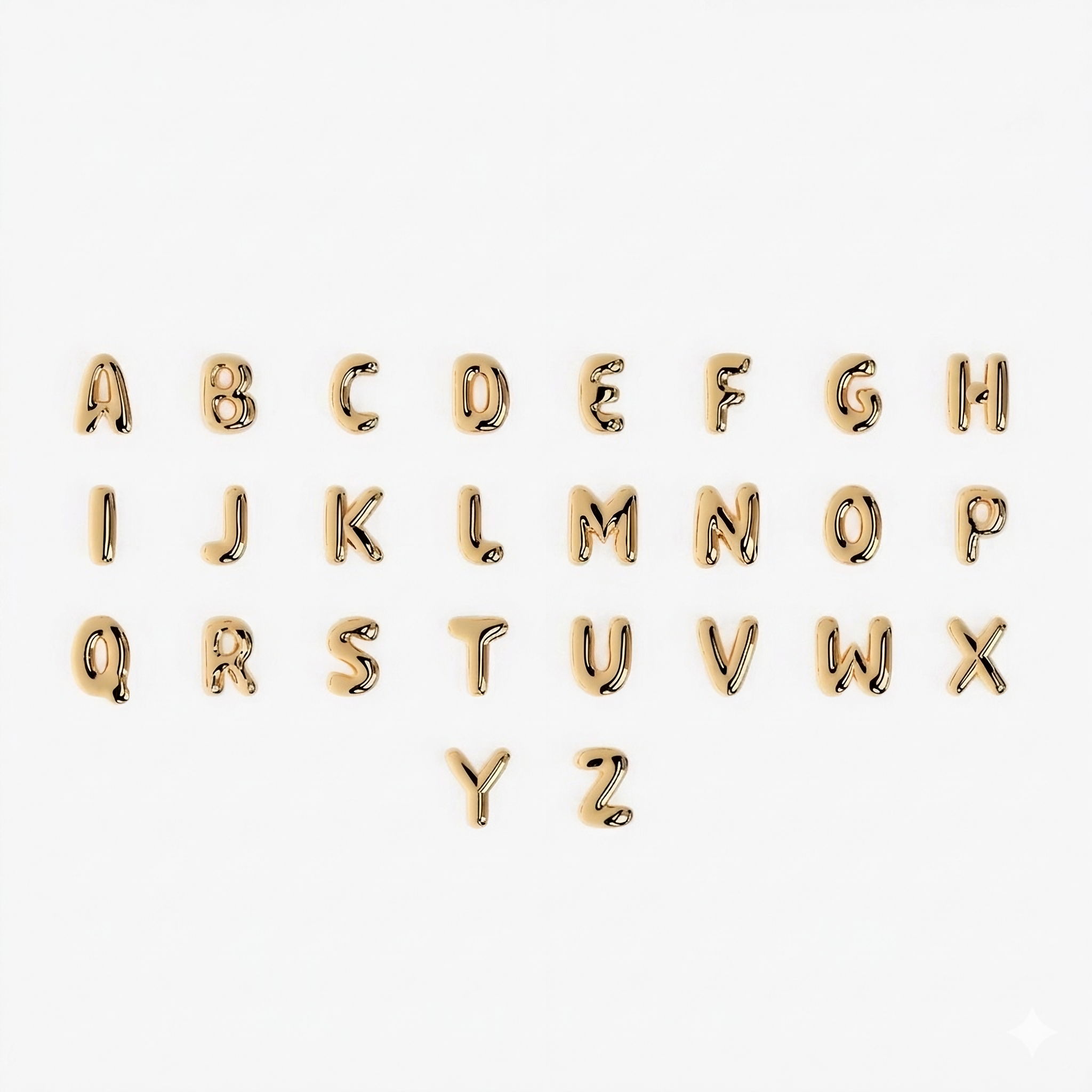 Bubble Letter Initial Pendant
