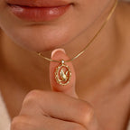 Dove Oval Frame Necklace