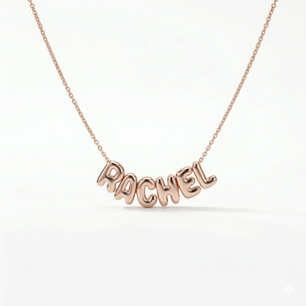 Balloon Initial Name Necklace