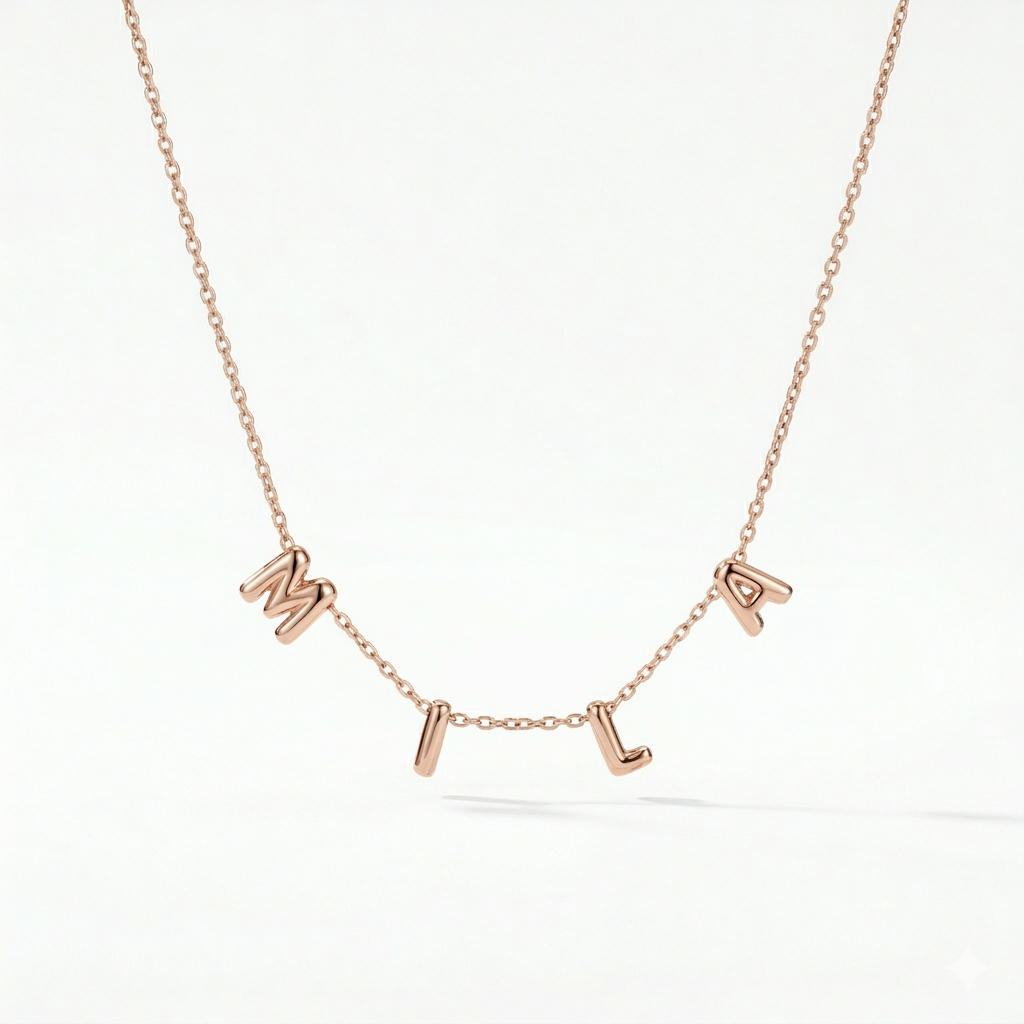Bubble Letter Initial Pendant