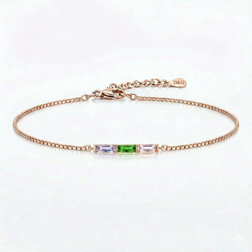 Baguette Birthstone Bracelet