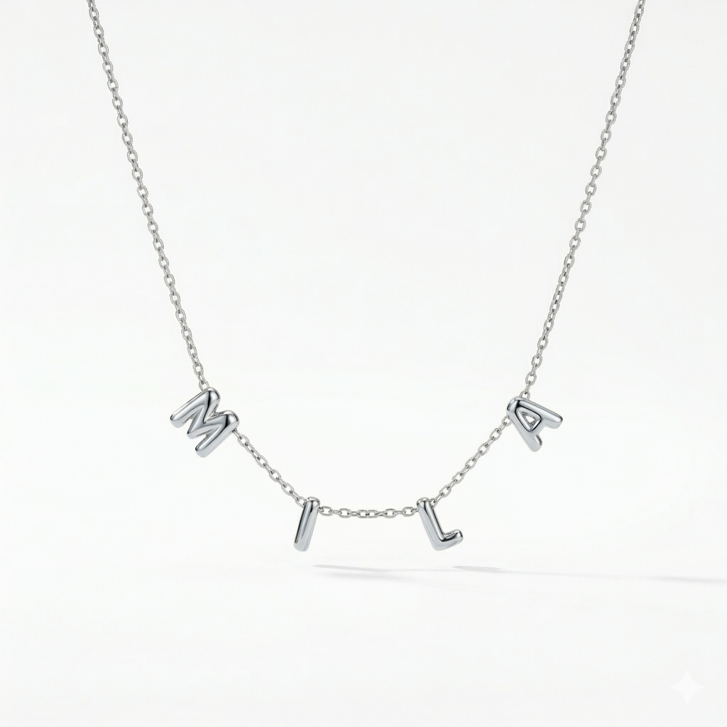 Bubble Letter Initial Pendant