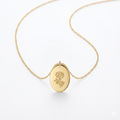 Oval Birth Flower Necklace